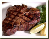 A well-grilled steak